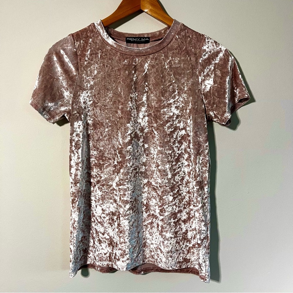 Vim Vixen by Remy Ma Crushed Ice Pink Velvet Tee 90s Streetwear Grunge Medium